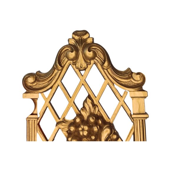 1970’s Hollywood Regency Gold Wall Plaques Set Of Two Dart Industries Syroco - Picture 12 of 14